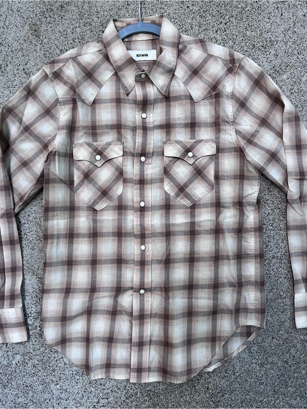Men's Buck Mason Brown Plaid Button-Up Shirt
